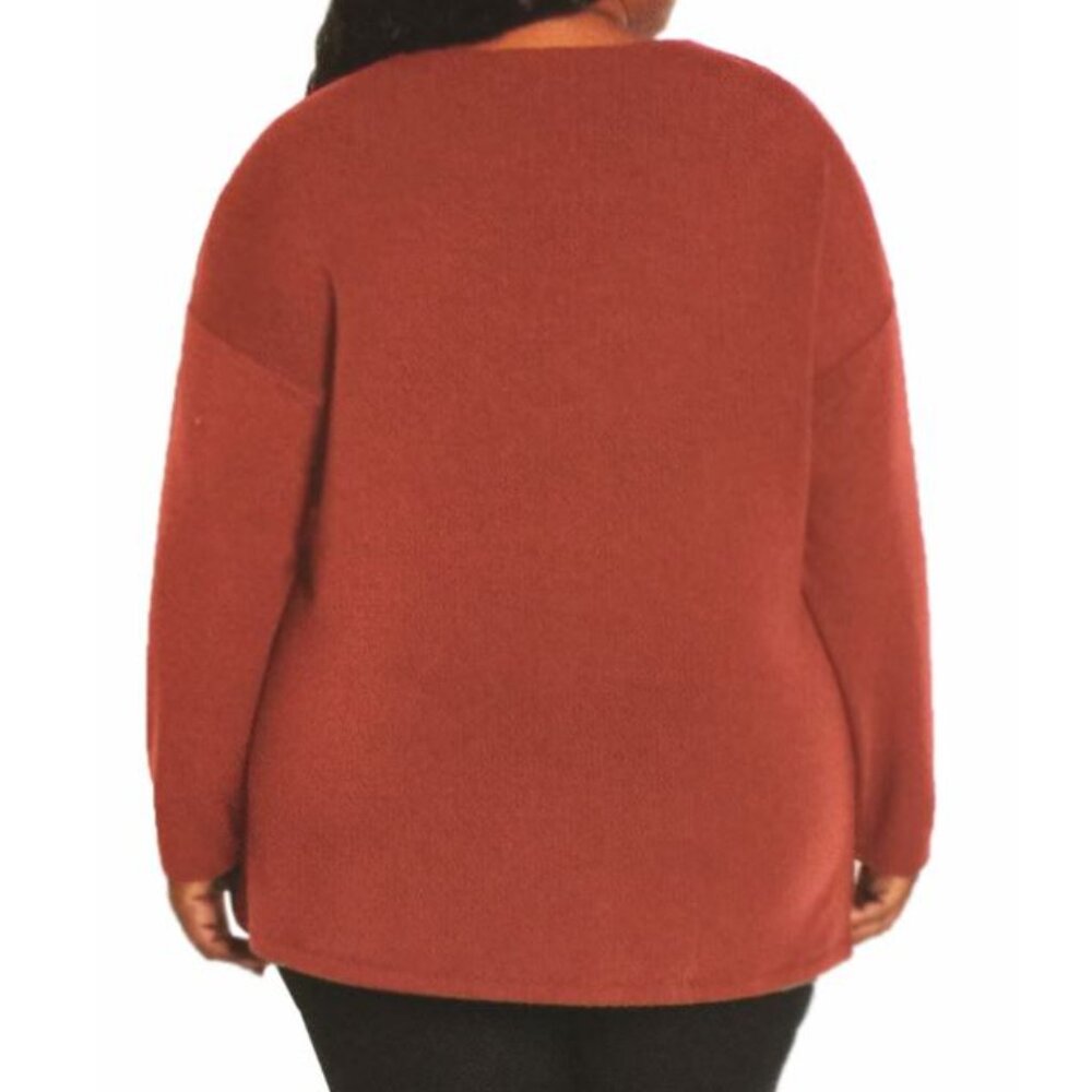 Banana Republic Women's Cozy Crewneck Pullover Top (Orange, Large) - Picture 2 of 3